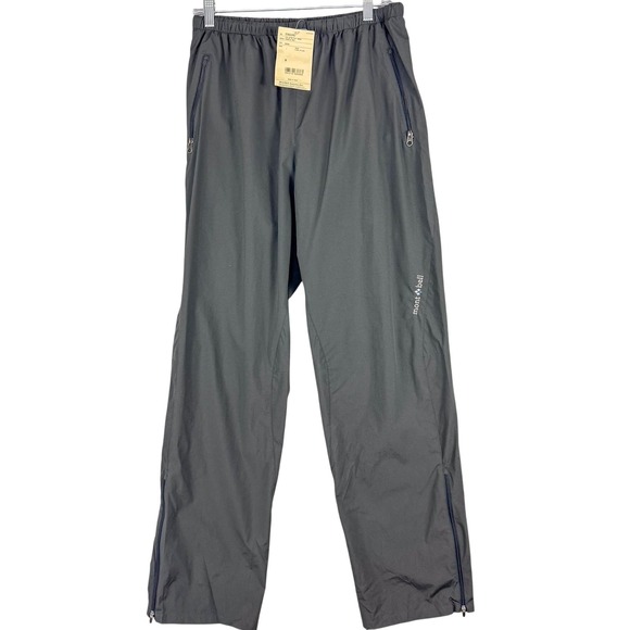 Montbell US Stretch Wind Pants Mens Medium Gray POLKATEX Water Repellent Hiking